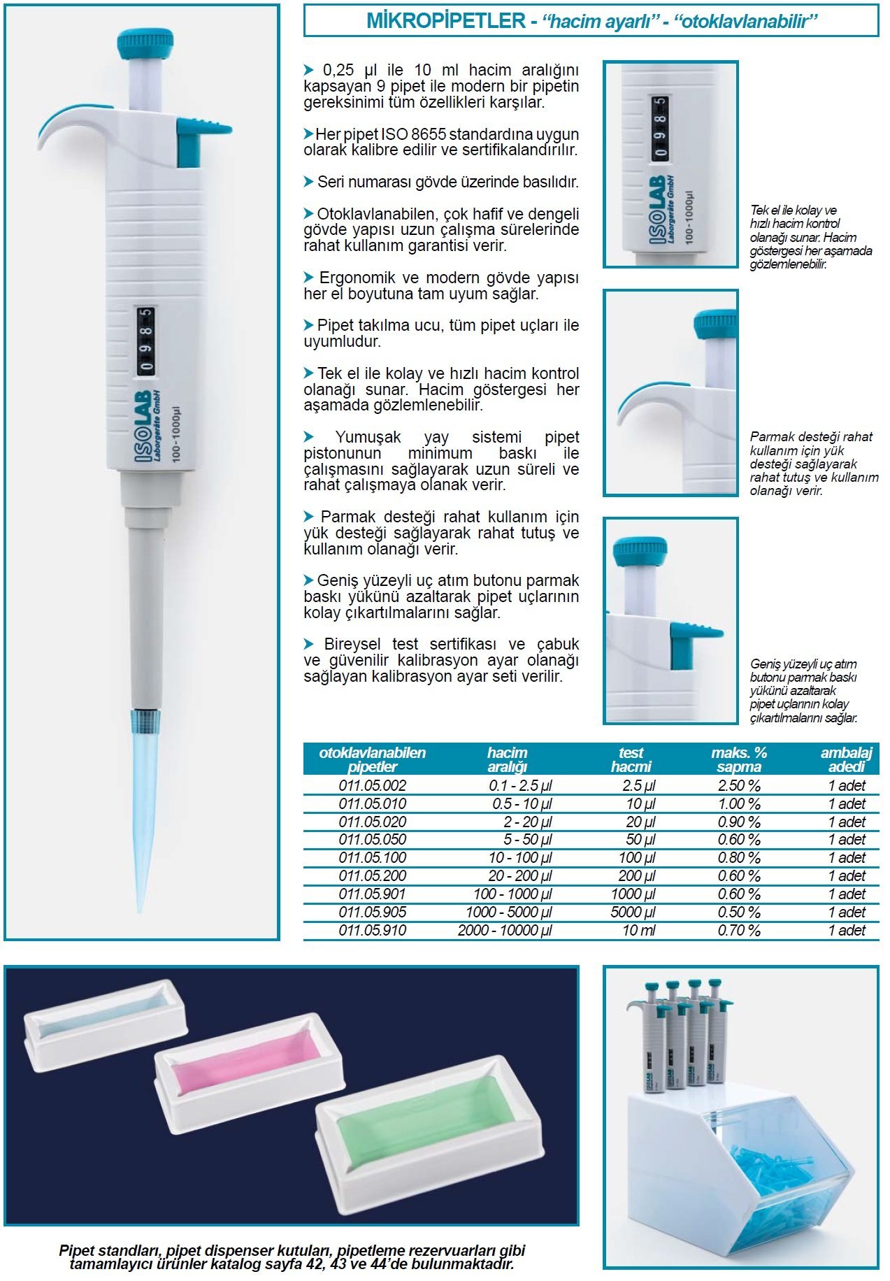 İSOLAB 011.05.002 otomatik pipet